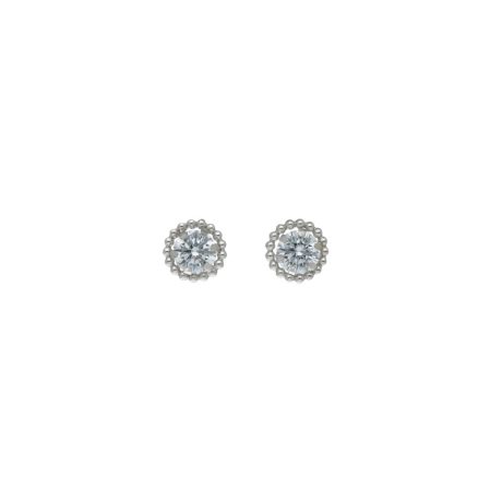 Orecchini Punto Luce con Zircone in Oro Bianco 18k
