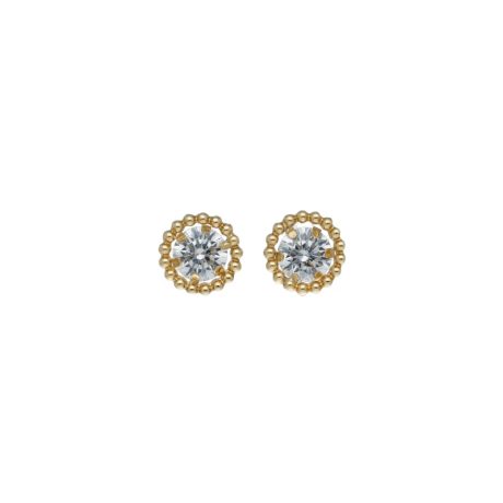 Orecchini Punto Luce con Zircone in Oro 18k