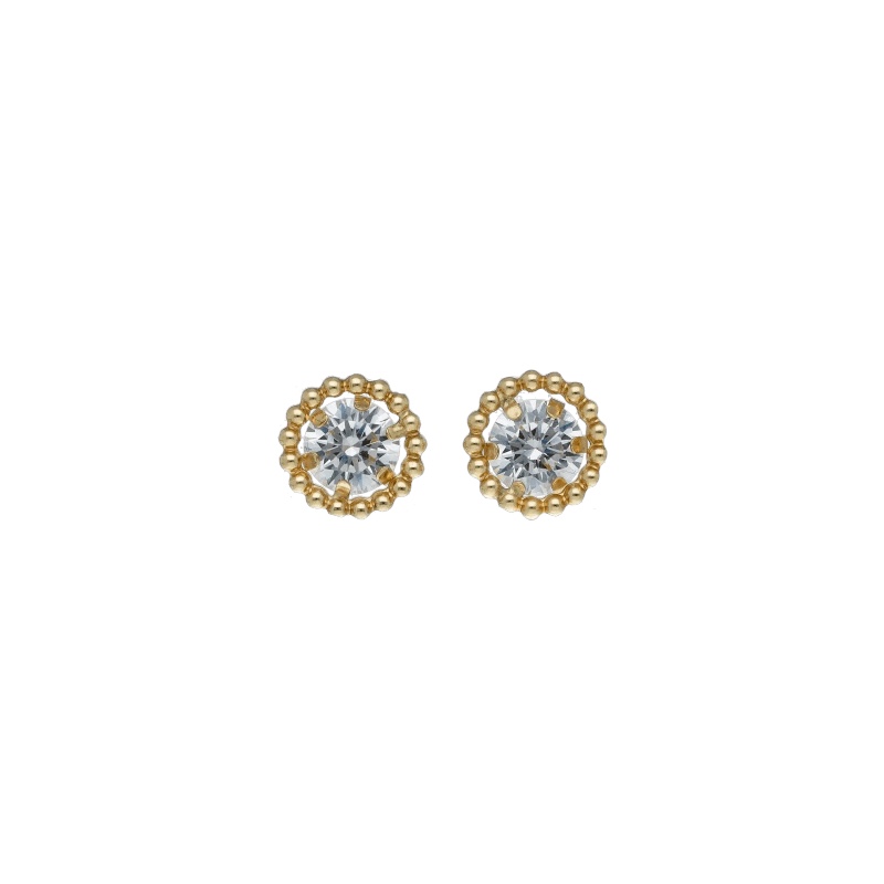 Scopri gli Orecchini Punto Luce con zircone in Oro 18k, un gioiello di lusso perfetto per un'idea regalo preziosa.
