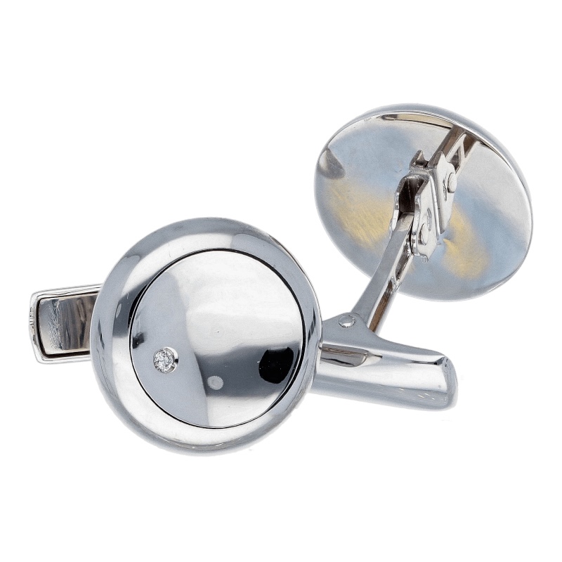 Eleganti polsini in oro bianco 750 con diamanti, un capolavoro di alta gioielleria.