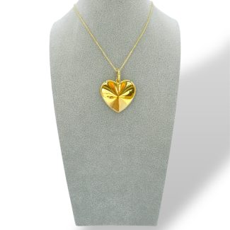 18kt Yellow Gold Heart Pendant Necklace