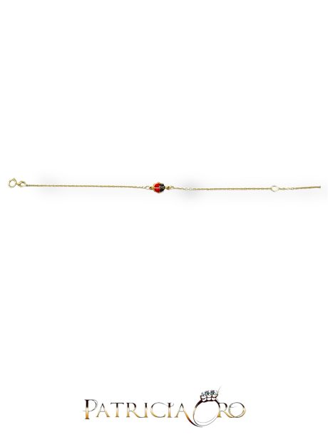 Bracciale Bimba Oro Giallo 18kt con Coccinella Smaltata