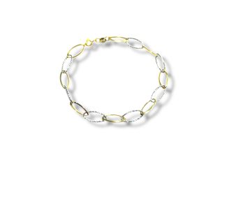 Bracciale in oro bicolore da donna, un gioiello di lusso perfetto per un'idea regalo preziosa.