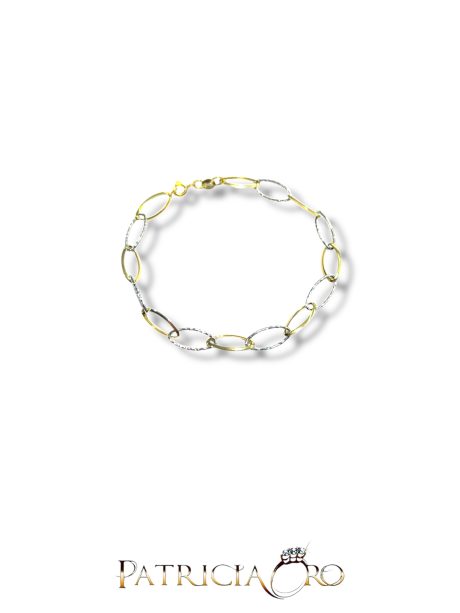 Bracciale in Oro Bicolore da Donna 20,5 cm