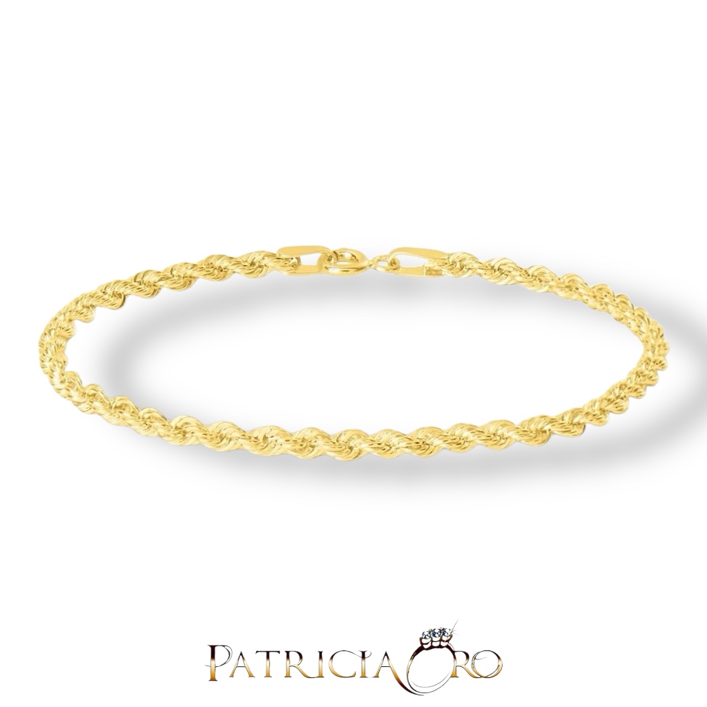 Bracciale in oro da donna a corda, un gioiello di lusso perfetto per un'idea regalo preziosa.