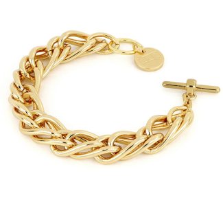 Bracciale UnoAerre dorato: un gioiello di lusso per un'eleganza senza tempo.