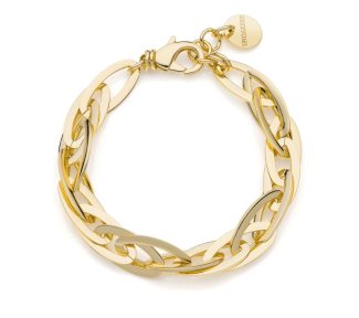 Bracciale UnoAerre dorato: un gioiello di lusso per un'eleganza senza tempo.