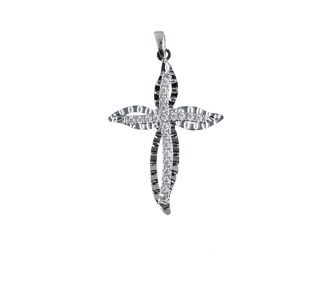 Ciondolo Croce con Zirconi in Oro 750: un gioiello di lusso che incarna l'eleganza senza tempo, perfetto per un'idea regalo preziosa.