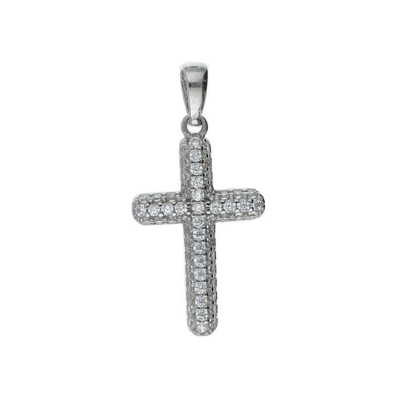 Ciondolo Croce con Zirconi in Oro 750: un gioiello di lusso per celebrare l'eleganza e la raffinatezza. Perfetto come idea regalo preziosa.