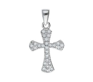 Ciondolo Croce con Zirconi in Oro 750: un gioiello di lusso che incarna l'eleganza senza tempo, perfetto come idea regalo preziosa.