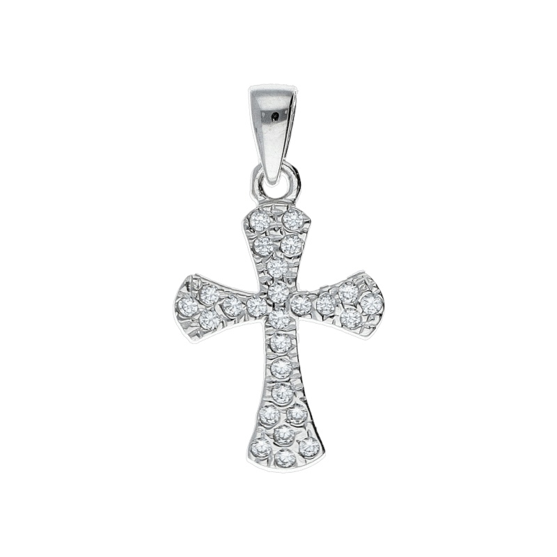 Ciondolo Croce con Zirconi in Oro 750: un gioiello di lusso che incarna l'eleganza senza tempo, perfetto come idea regalo preziosa.