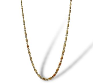Collana maschile in oro bicolore, un gioiello di lusso perfetto per un regalo speciale.