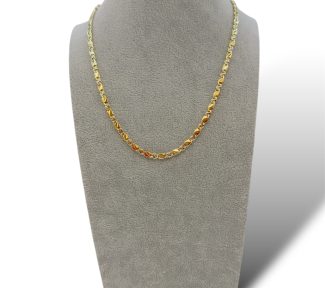 Collana maschile in oro bicolore, un gioiello di lusso perfetto per un regalo speciale. (Vista 2)