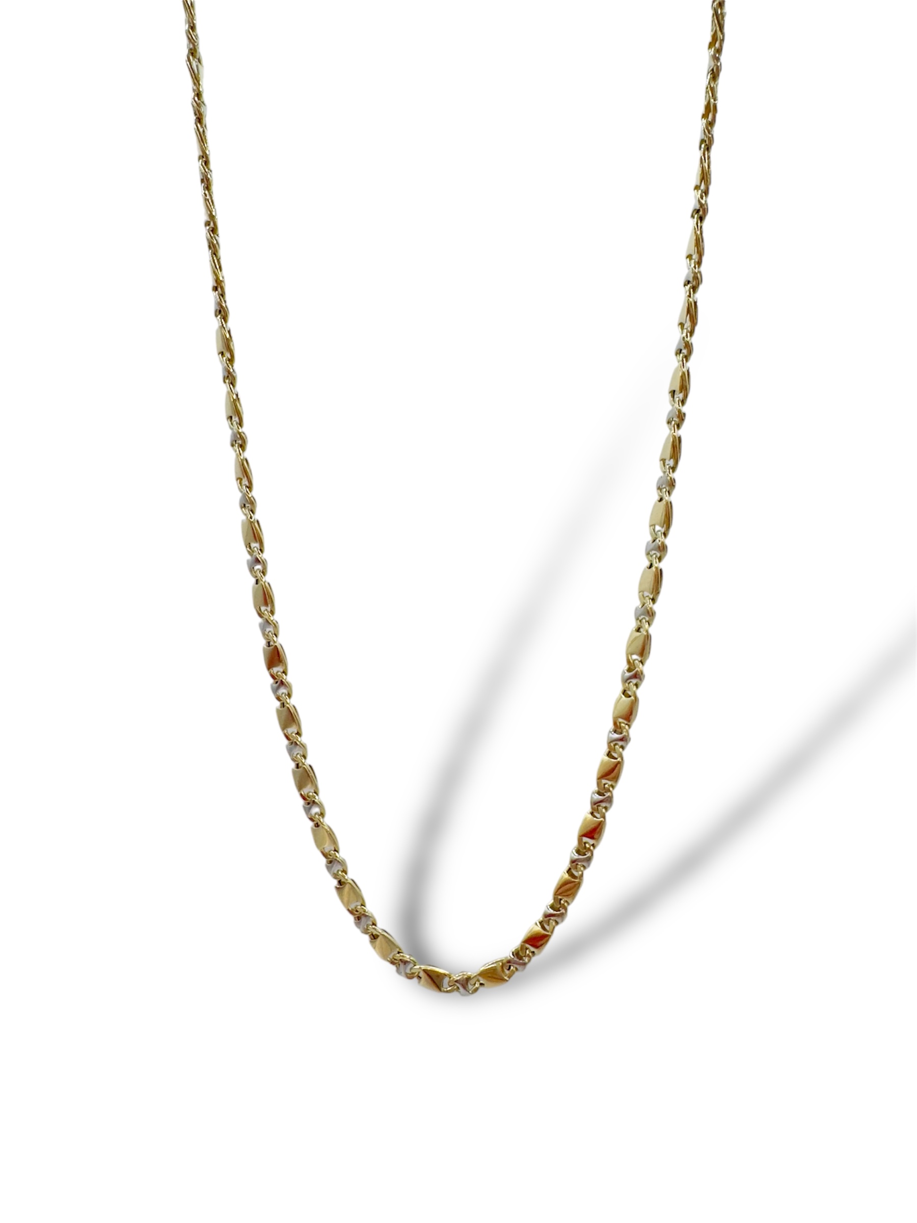 Collana maschile in oro bicolore, un gioiello di lusso perfetto per un regalo speciale.