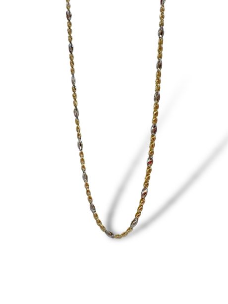 Collana Uomo Oro Bicolore 750 Girocollo 50 cm