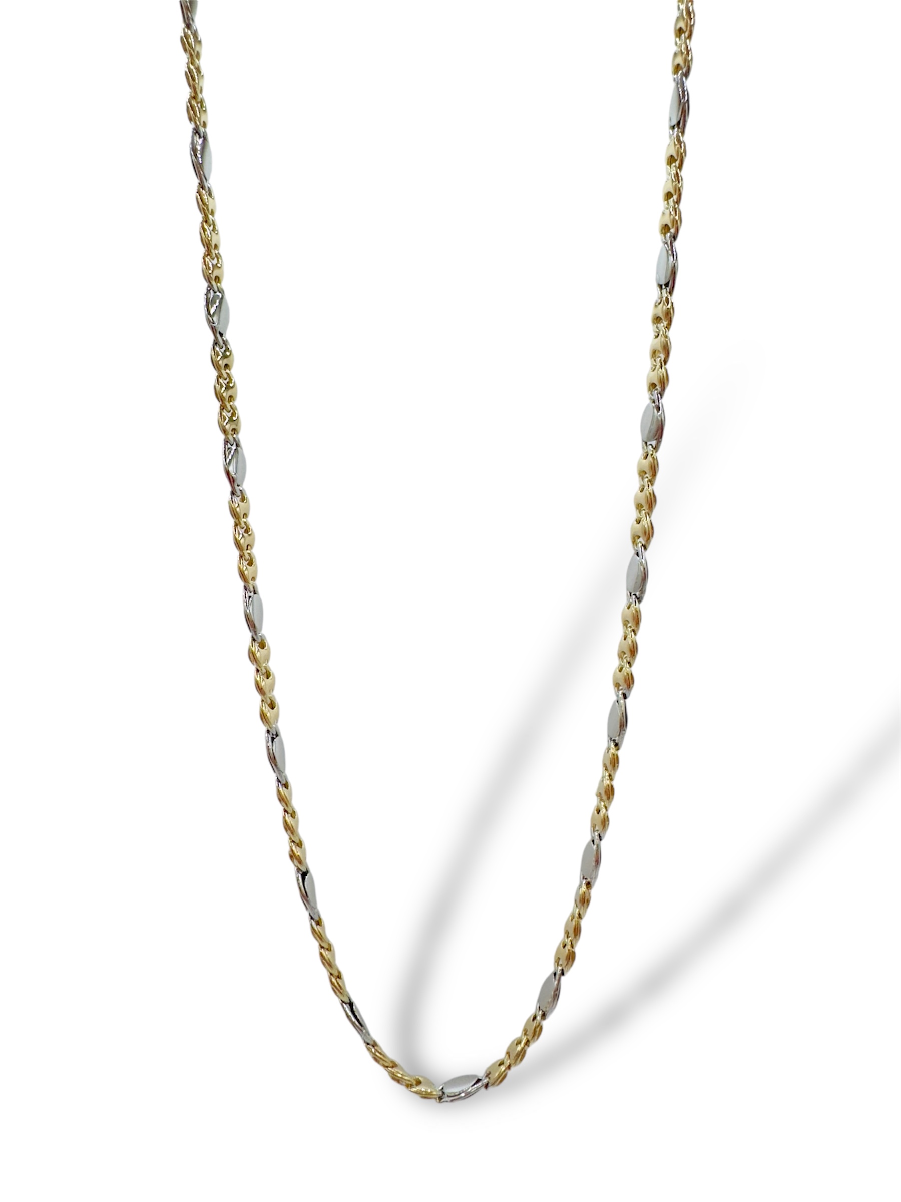 Collana da uomo in oro bicolore, un gioiello di lusso perfetto per un regalo prezioso.