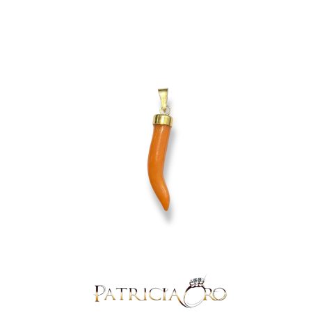 Pendente Corno Portafortuna Corallo Sciacca Argento 925