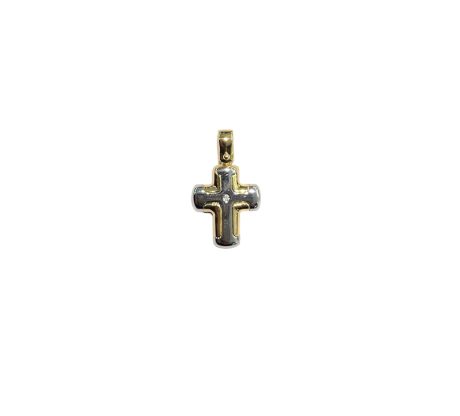 Croce Uomo con Diamante in Oro 750