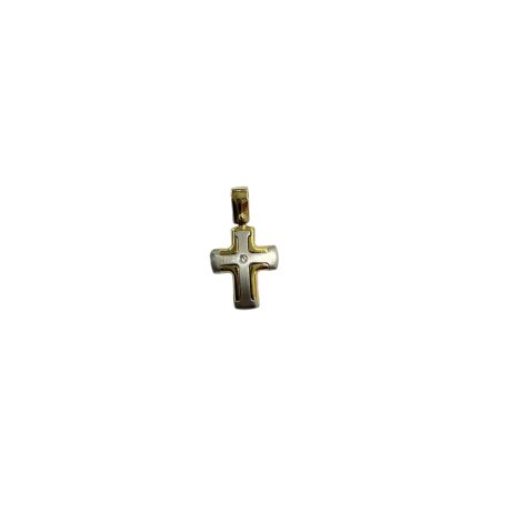 Croce Uomo Oro 750 con Diamante