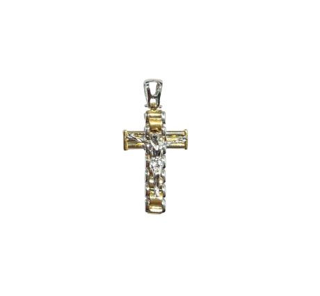 Croce Uomo Bicolore in Oro 750 4 grammi