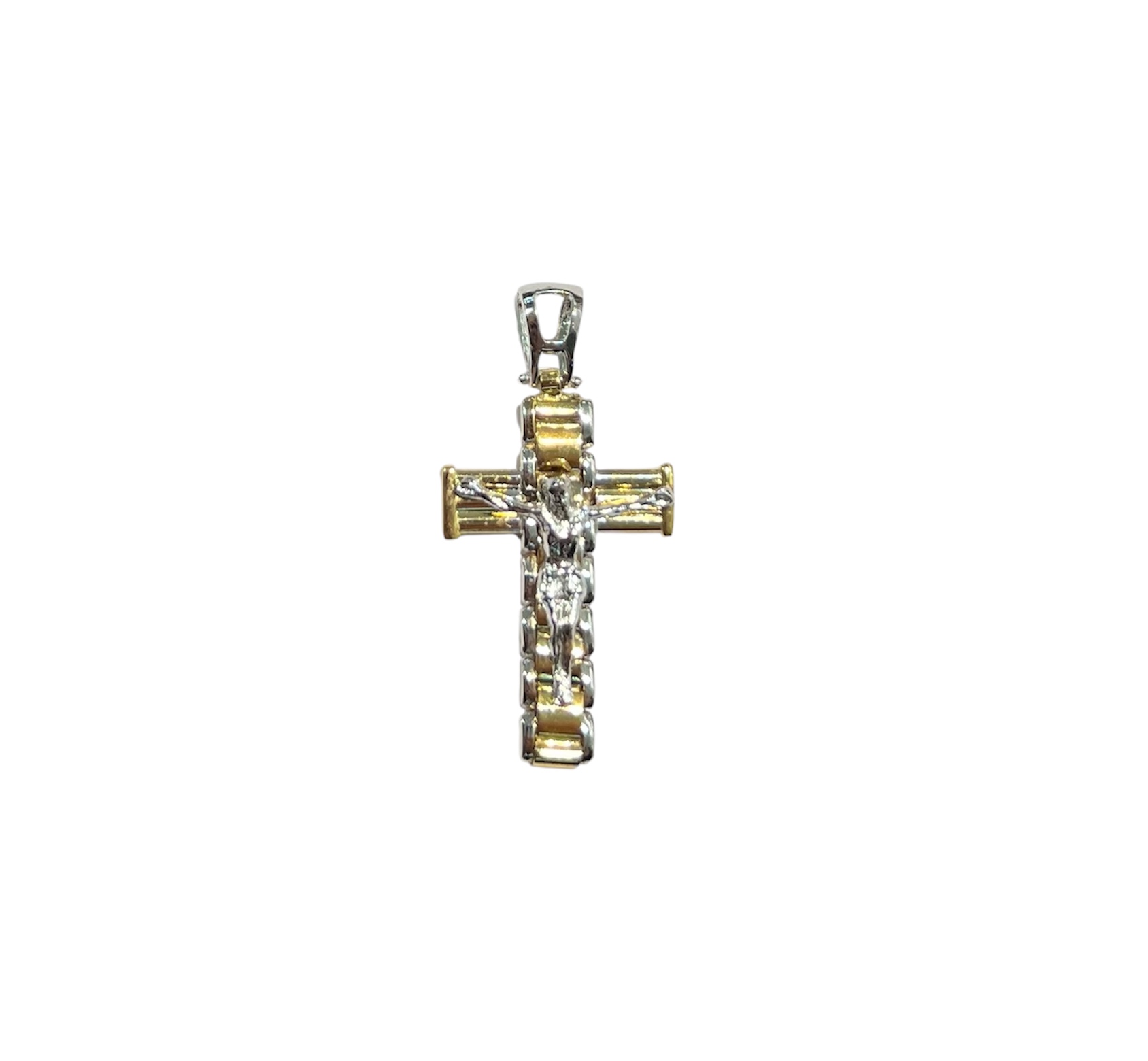 Croce da uomo in oro 750, un gioiello di lusso perfetto per un regalo prezioso.