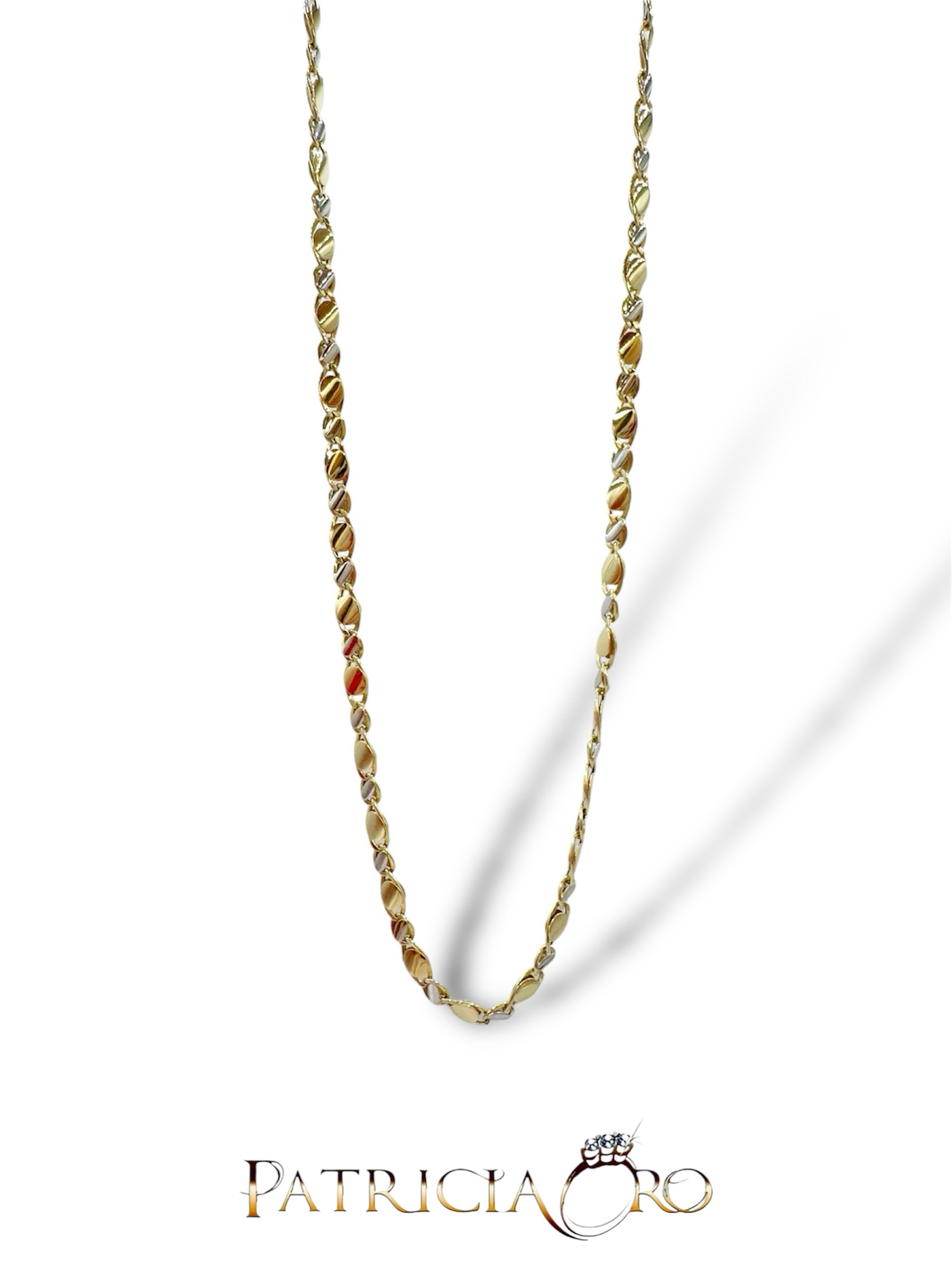 Girocollo in oro bicolore maschile, un gioiello di lusso perfetto per un regalo prezioso.