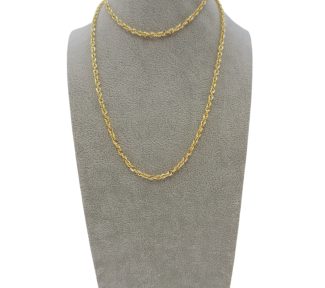 Elegante girocollo da donna in oro, un gioiello di lusso perfetto per un'idea regalo preziosa. (Vista 2)