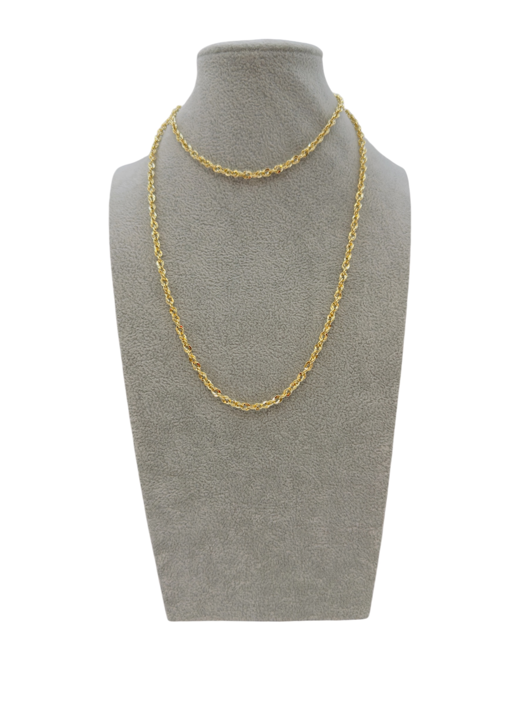 Elegante girocollo da donna in oro, un gioiello di lusso perfetto per un'idea regalo preziosa. (Vista 2)