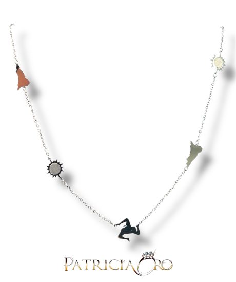 Girocollo Sicilia in Oro Bianco 18kt