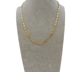 Girocollo da uomo in oro bicolore: un gioiello di lusso per un'eleganza senza tempo. (Vista 2)