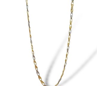 Girocollo da uomo in oro bicolore: un gioiello di lusso per un'eleganza senza tempo.