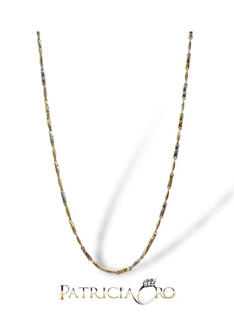 Girocollo da uomo in oro bicolore 18kt 50 cm