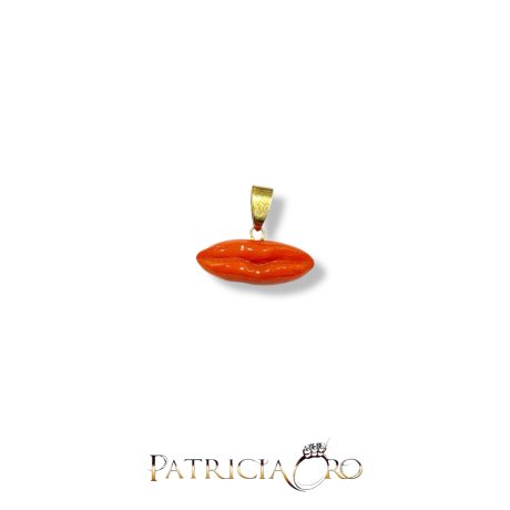 Labbra Portafortuna Corallo Sciacca in Oro 750