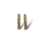 Orecchini a cerchio in oro 750, gioielli made in italy di alta gioielleria, un accessorio elegante e senza tempo. (Vista 2)