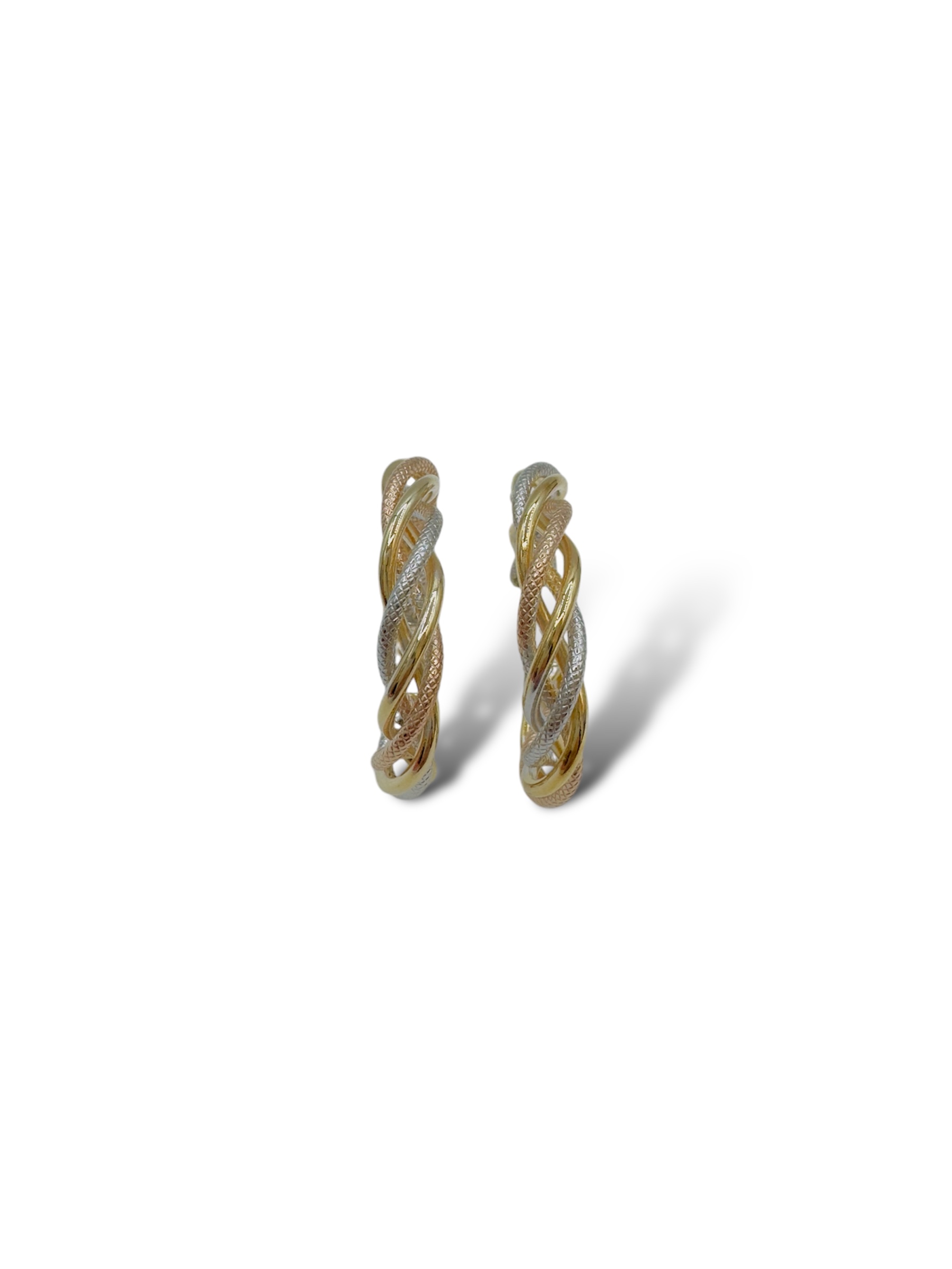 Orecchini a cerchio in oro 750, gioielli made in italy di alta gioielleria, un accessorio elegante e senza tempo. (Vista 2)