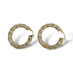 Orecchini a cerchio in oro 750, gioielli made in italy di alta gioielleria, un accessorio elegante e senza tempo.
