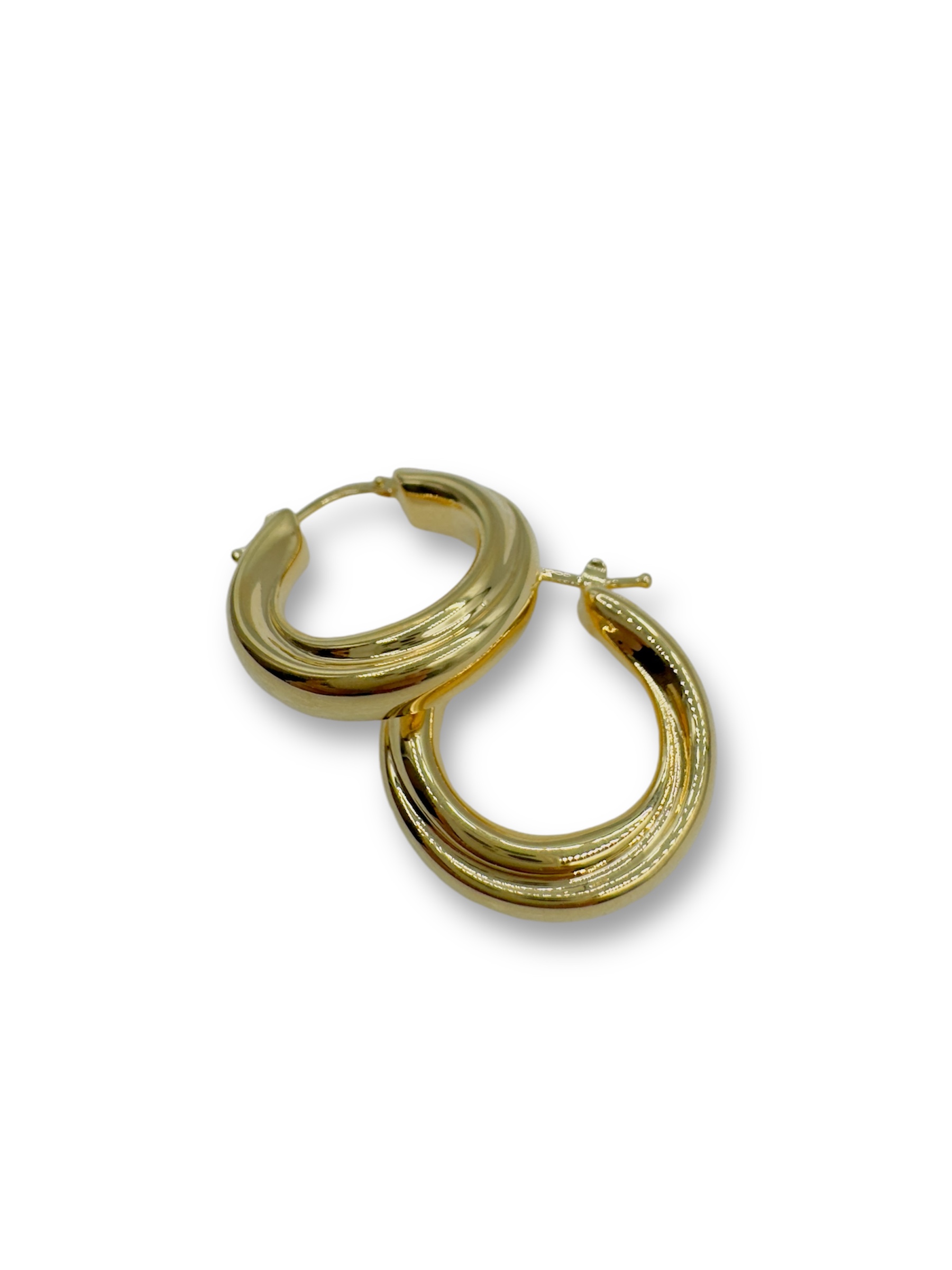 Eleganti orecchini a cerchio in oro 750, gioielli made in italy di alta qualità, perfetti per un tocco di lusso. (Vista 2)