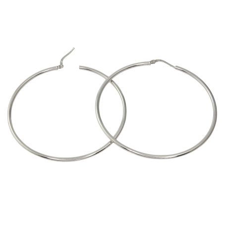 Orecchini Cerchi in Oro Bianco 750