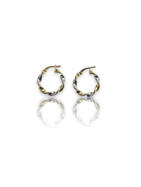 Orecchini Cerchi in Oro Bicolore 750