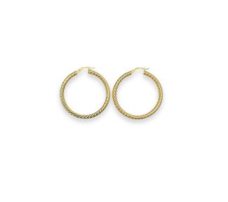 Eleganti orecchini a cerchio in oro giallo 750, un gioiello di lusso perfetto per ogni occasione.