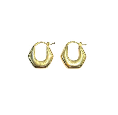 Orecchini Cerchi Oro Giallo 750 18k Peso 2.8 gr