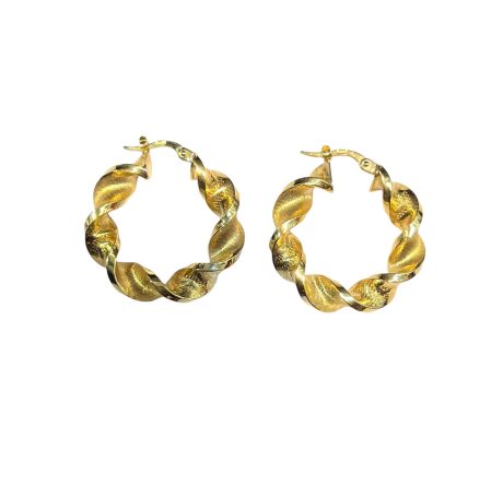 Orecchini Cerchi Torchon in Oro Giallo 750