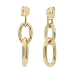 Splendidi orecchini UnoAerre dorati, un esempio di gioielli di lusso per un'eleganza senza tempo.