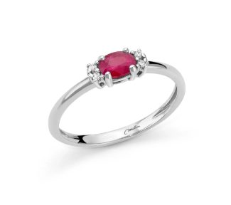 Anello Miluna Rubino e Diamanti