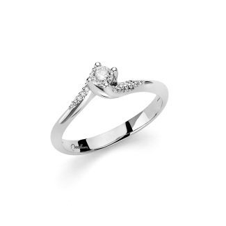 Miluna Solitaire Ring 18kt White Gold Natural Diamonds 0.246ct