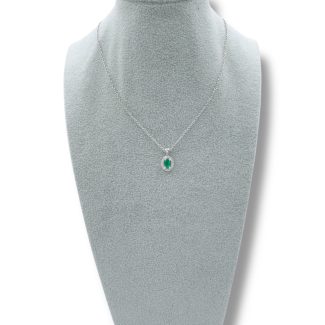 Emerald and Diamond Necklace in 18ct White Gold by Davite & Delucchi