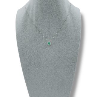Emerald and Diamond Necklace in 18kt White Gold Davite & Delucchi