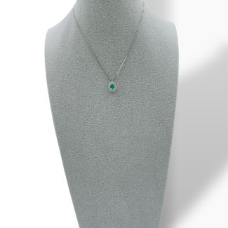 Emerald and Diamond Necklace in 18kt White Gold Davite & Delucchi