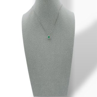Emerald and Diamond Necklace in 18kt White Gold Davite & Delucchi