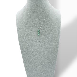 Trilogy Emerald and Diamond Necklace in 18kt White Gold – Davite & Delucchi